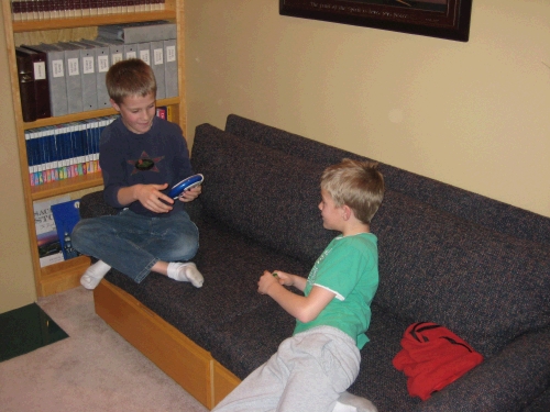 Parker and Justin had never played the game before and then we couldn't get them to stop!