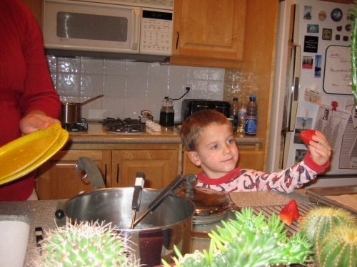 Andrew liked the strawberries.