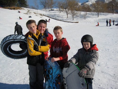 But a good sport for photos and bit more sledding!