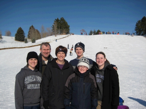 The sledding family on a gorgeous winter day -- Happy New Year!