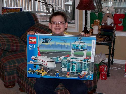 Clark's big gift -- a Lego airport and airplane.  Hours of playtime fun, just like it promises in the catalog!