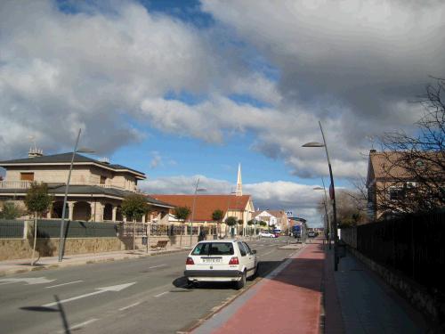 The main street we walked down every day (Calle Virgin de las Nieves). You can see the capilla "in context" as it were.