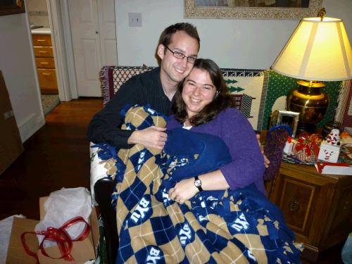 Just how long does it take to tie 6 fleece blankets?  I don't know, but I'm sure Grandma could tell you.