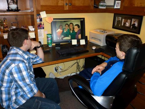 We love to gather round the computer screen to see the lastest photos.