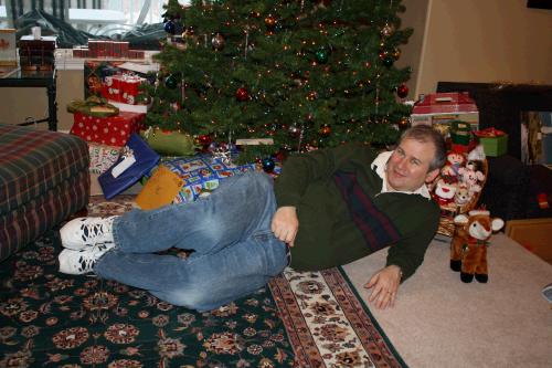 Alan getting in position to hand out the gifts.