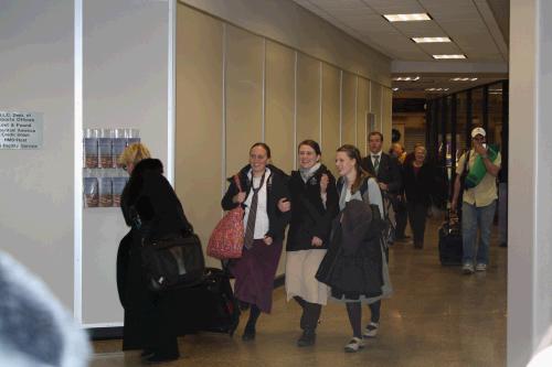 Here they come: Sister LeFevre, Sister Brown and Sister Helfrich.