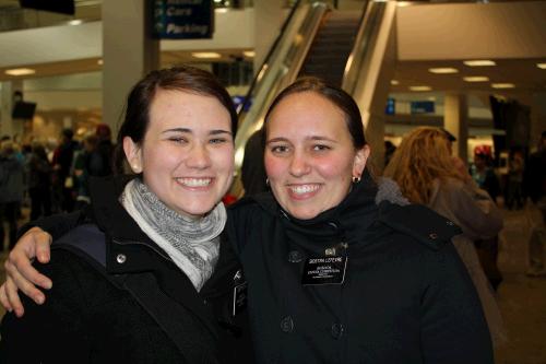 Sister Brown and Sister Lefevre -- they were companions in the MTC, in Poland and now they are going to be roommates at BYU.  Lifelong friends for sure.