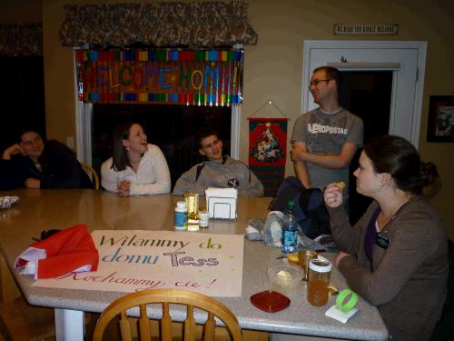 Sitting around eating cornbread muffins and a midnight bowl of cereal.