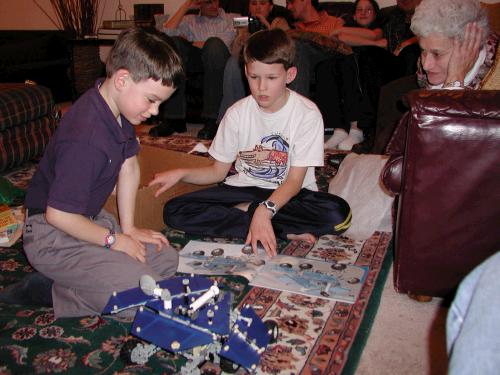 Grandma and Grandpa gave Clark and Elliot a Lego Mars Rover - the very one that was seen on TV advertising for the Chili Open.