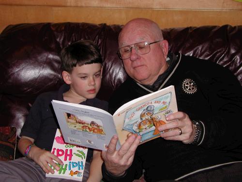 Just Grandpa and me reading "Just Grandpa and Me..."