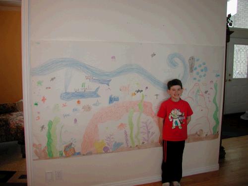 The "after" Finding Nemo birthday mural!