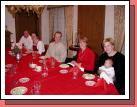 Valentine dinner at the Lion House.  From left to right...Mark, Cherry, Jared, Melinda, and Melanie with Jarom.  Rick had to be out of town -- so sad for him.