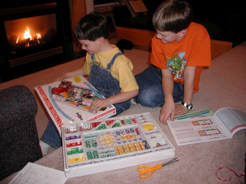 Apparently he can build 300 different electronic gadgets - that should keep him busy!