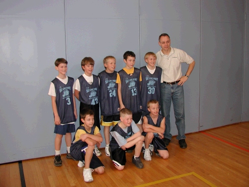 Elliot's Jr. Jazz Basketball team - He's number 3.