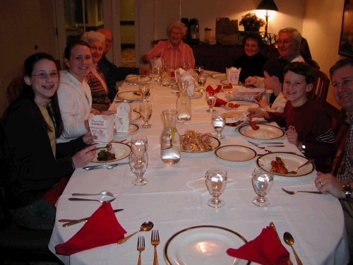 Aunt Shirley's birthday dinner in her very own dining room at the Wellington.  