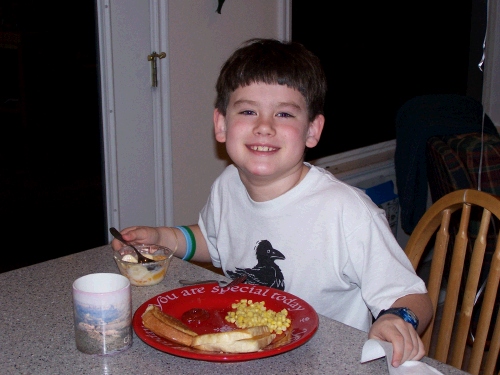 Every year Clark wants grilled cheese and tater tots for his Birthday dinner - works for me!