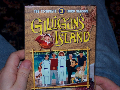 Santa brought a season of Gilligan's Island for Clark and Elliot and now they are hooked so much that Clark wanted another season for his birthday.  Madeleine did the wrapping - notice how she put more modest clothing on Ginger and Mary Ann...