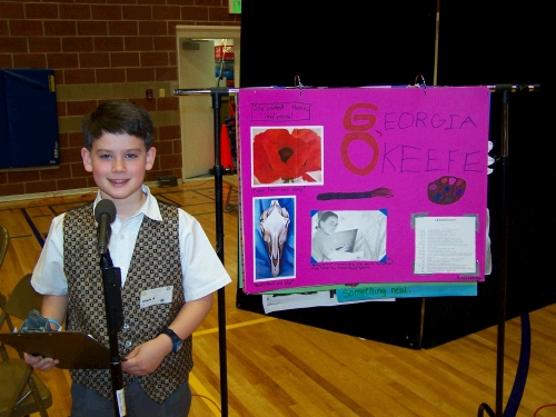 Clark was a researcher in his 3rd grade class assembly.  He researched Georgia O'Keefe.