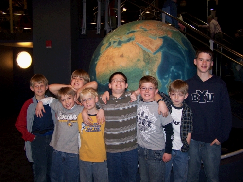 The birthday group at the Clark Planetarium.