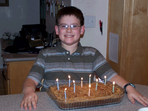 The much enjoyed oatmeal birthday cake.