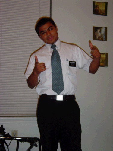 Loren's new companion, Elder Valente.  He just turned 19 and is from Mexico.