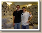 Elder Brown and Elder Shelton -- sweaty from unloading the truck filled with clothing to be distributed.