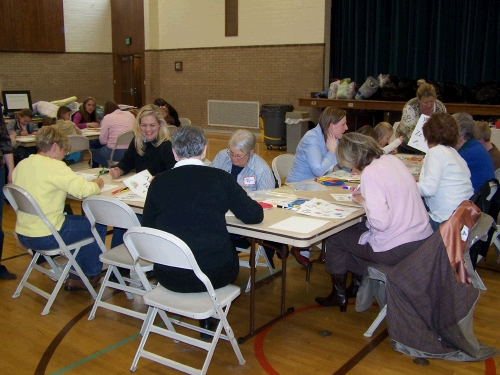 I was surprised by how many women wanted to color the ABC books.  I think it must of been fun to just sit and color and socialize.