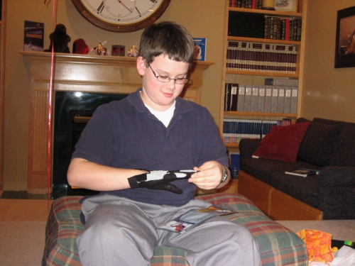 A racquetball glove for the serious racquetball player.  Clark plays with his Dad on many Saturday mornings.