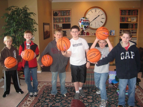 All the kids got a basketball...