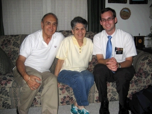 Brother and Sister Valdez always took good care of the missionaries and in return, the missionaries put up his Christmas lights every year!