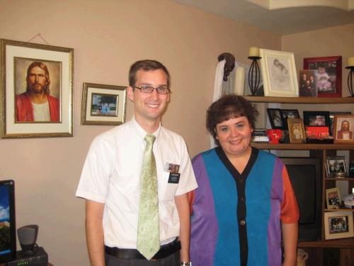 Sister Cecilia Soto who is raising her autistic son by herself and is so happy to have found the gospel.  She recently went through the temple.