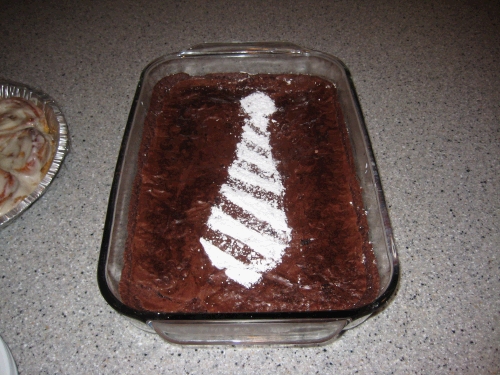 Cute missionary decor on the brownies.