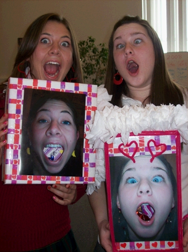 Ayja and Madeleine, with their prize-winning Valentine boxes. What a clever idea!