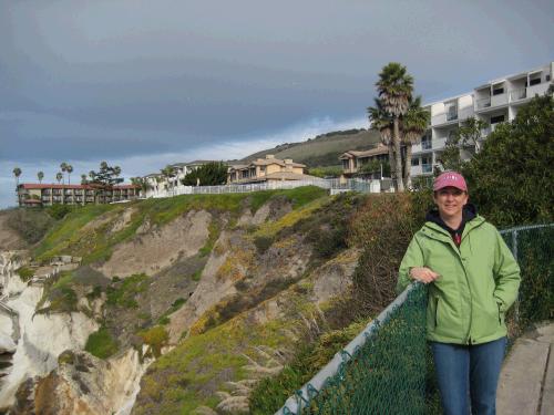 Back up on the path to our cottage -- the tan buildings in the middle behind the white fence.