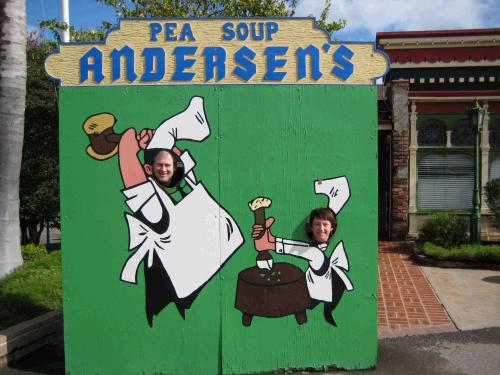 On the way to Solvang we stopped to have Andersen's famous split pea soup for lunch.  It really was good -- but then again, we both love split pea soup!