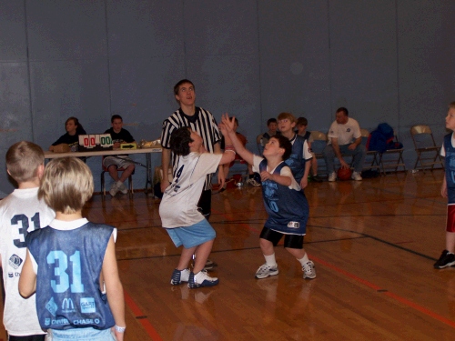 Clark got to go up for the "jump ball" to start the game.