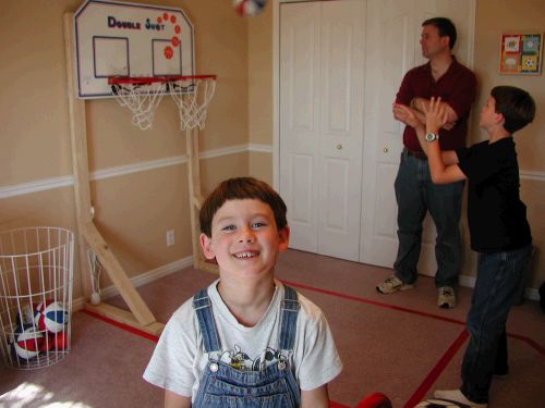 Oh my gosh - we can play basketball in our room?!