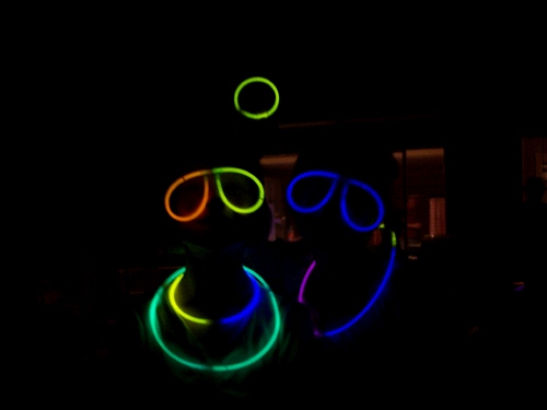 Fun with glow-in-the dark glasses!