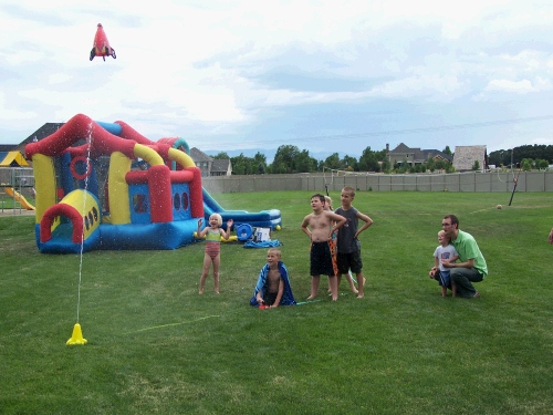 Melinda brought a fun water rocket that the kids had a great time playing.