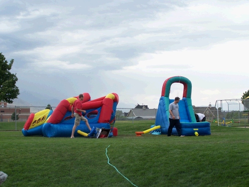 The guys trying to get everything deflated and taken down as a big wind storm was suddenly upon us.