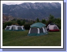 Family tents all set up for the sleepover.