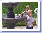 Andrew Morgan and Jarom Hulme -- little buddies that loved to play in the fountain -- or did they just love to get wet?