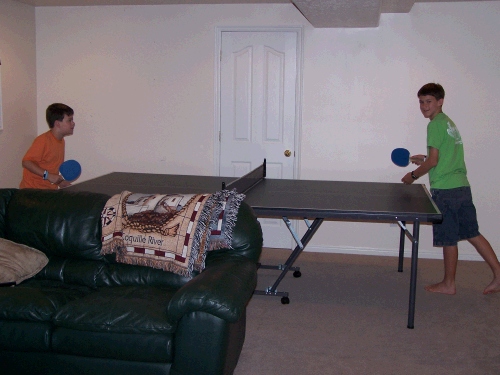 A new acquisition -- the long begged for ping pong table!