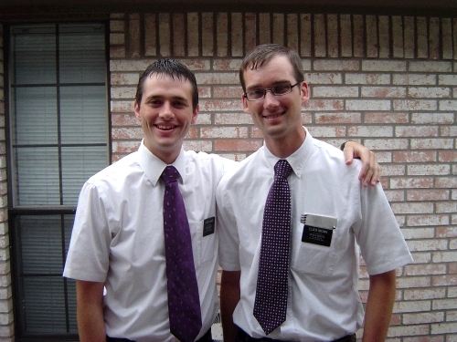 Elder Brown with his companion in McAllen, Elder Carrier.