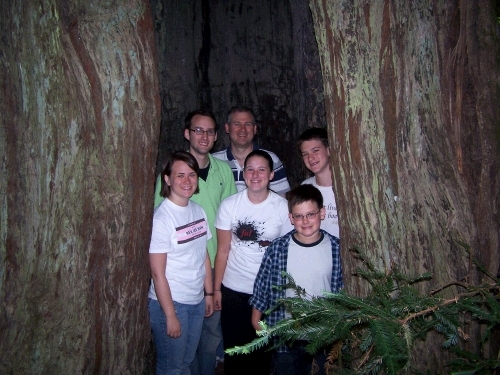 Everyone standing inside the same tree we were just surrounding.