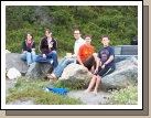 Stopping for a picnic on the beach along the way. This was Stone Lagoon at Humboldt Lagoons State Park. Clark has "pringle" lips.