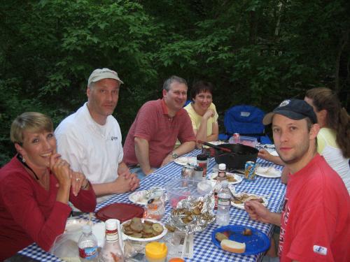 The after dinner munching and chatting after the kids finished.