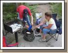 Jared and Cherry working their dutch oven "magic."