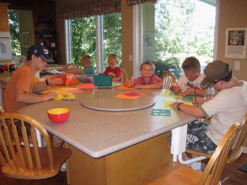 When they all got hot and tired, it was time to come in for snacks and crafts.