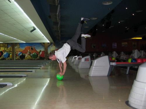 The handstand and other antics are courtesy of Elder Finlay.